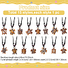 ANATTASOUL 15Pcs 15 Styles Tortoise Resin Pendant Necklaces Set with Adjustable Cotton Cords NJEW-AN0001-51B-2