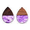 Transparent Resin & Walnut Wood Pendants RESI-N039-25C-3