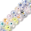 Transparent Evil Eye Glass Beads Strands LAMP-K037-04A-1