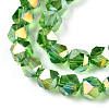 Electroplate Transparent Glass Beads Strands X-EGLA-T019-06D-3