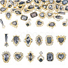 48Pcs 12 Styles Alloy Rhinestone Cabochons MRMJ-TA0001-45D-1