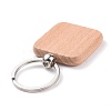 Natural Wood Keychain HJEW-P008-05-2