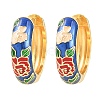 Brass Enamel Hoop Earrings KK-CBA8324-13G-02-5