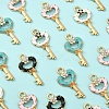 40Pcs 4 Colors Alloy Enamel Pendants ENAM-CJ0002-59-7