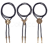3Pcs 3 Styles Alloy Pendant Bolo Tie Lariat Necklaces NJEW-CL0001-09-1