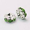 Brass Rhinestone Spacer Beads RSB030NF-10-2