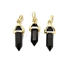 Natural Obsidian Double Terminal Pointed Pendant G-H097-01G-07-1