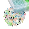 3600Pcs 8 Color Luminous Transparent Glass Seed Beads SEED-YW0001-83-4