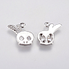 Brass Micro Pave Cubic Zirconia Charms KK-A144-048P-2