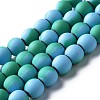 Spray Painted Non-magnetic Synthetic Hematite Beads Strands G-N337-01E-1