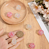 8Pcs 2 Colors Hexagon with Heart Pattern Silicone Focal Beads SIL-GF0001-52-3