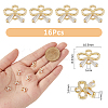 16Pcs Brass Micro Pave Clear Cubic Zirconia Links Connectors ZIRC-FH0001-41-2