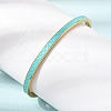 304 Stainless Steel Enamel Hinged Cuff Bangles for Women SA-CBAC920-15G-01-5