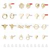 48Pcs Heart & Star & Moon & Geometric Alloy Stud Earring Findings PALLOY-PH0001-83LG-1