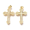 Brass Micro Pave Clear Cubic Zirconia Pendants ZIRC-O038-05G-2