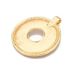 Flat Round Rack Plating Alloy Big Pendants FIND-N005-43G-2