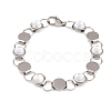 304 Stainless Steel and Glass Link Chain Bracelets for Women GL-T001-03A-3