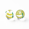 Transparent Glass Enamel Beads GLAA-N049-022-2