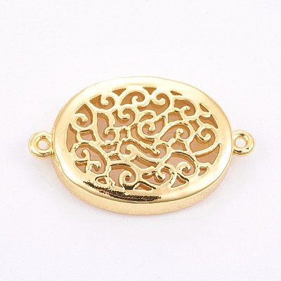 Brass Cabochon Connector Settings KK-F748-02G-1