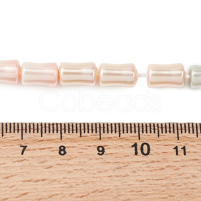 Electroplate Opaque Glass Imitation Pearl Beads Strands EGLA-H113-07C-1