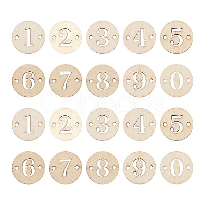 100pcs 10 Styles Unfinished Natural Poplar Wood Links Connectors WOOD-LS0001-04-1
