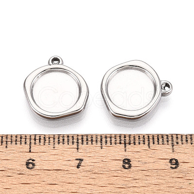 304 Stainless Steel Pendant Cabochon Settings STAS-T067-70B-P-1