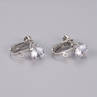 Brass Screw On Clip-on Earring Findings KK-L200-A-1