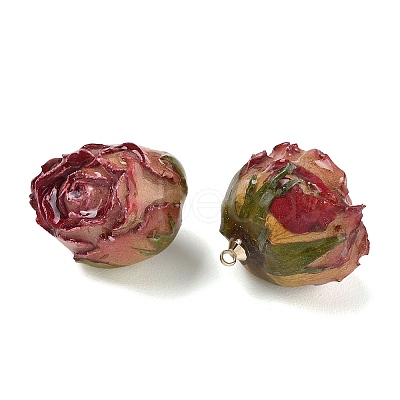 Brass Epoxy Resin Pendants FIND-D043-01G-07-1