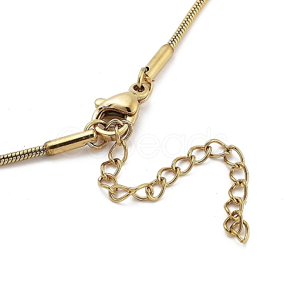 304 Stainless Steel Round Snake Chain Bowknot Pendant Necklaces for Women NJEW-Z050-01G-01-1