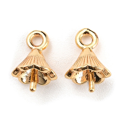 Rack Plating Brass Cup Pearl Peg Bails Pin Pendants KK-P240-01-1