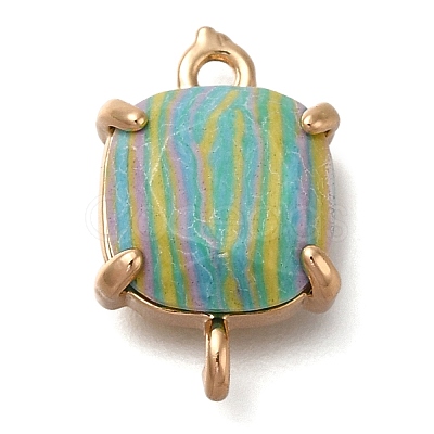 Brass Glass Imitation Gemstone Connector Charms KK-Z076-01G-1
