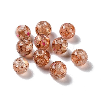 Transparent Crackle Glass Beads GLAA-B015-01-1