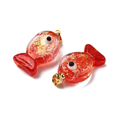 Handmade Dichroic Foil Lampwork Pendants X1-DICH-G001-01G-03-1
