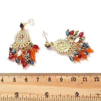 Bohemia Style Alloy Acrylic Tassel Dangle Stud Earrings for Women LS-EJEW-G435-01G-1