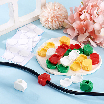 16Pcs 4 Colors PP Plastic Cable Organizers Clips Holder AJEW-TA0003-67-1