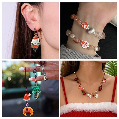 14Pcs 7 Styles Christmas Handmade Porcelain Beads PORC-CJ0001-36-1