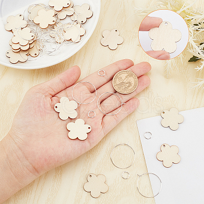 DIY Flower Wine Glass Charm Tags Making Kit DIY-SC0018-59-1