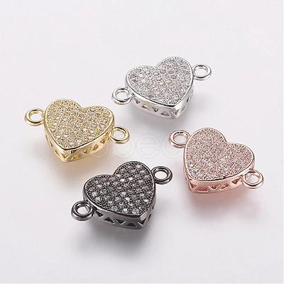 Brass Micro Pave Cubic Zirconia Links ZIRC-E114-01-1