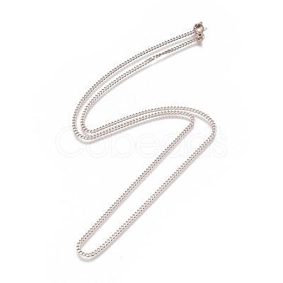 Ion Plating(IP) 304 Stainless Steel Curb Chain Necklaces NJEW-L162-01A-RG-1