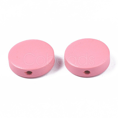 Painted Natural Poplar Wood Beads WOOD-S045-063B-06-1