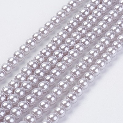 Eco-Friendly Dyed Glass Pearl Beads Strands HY-A008-6mm-RB004-1