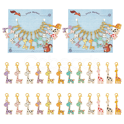 Giraffe Pendant Stitch Markers HJEW-AB00471-1