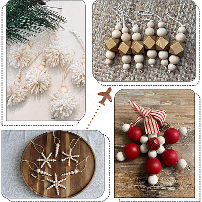300Pcs 10 Styles Wood European Beads WOOD-SP0001-48-1