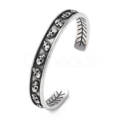 316 Surgical Stainless Steel Cuff Bangles BJEW-C142-01D-AS-1