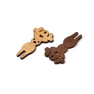 Printed Poplar Wood Pendants FIND-N005-74E-1