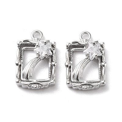 Rack Plating Brass Micro Pave Cubic Zirconia Pendants KK-K333-90P-1