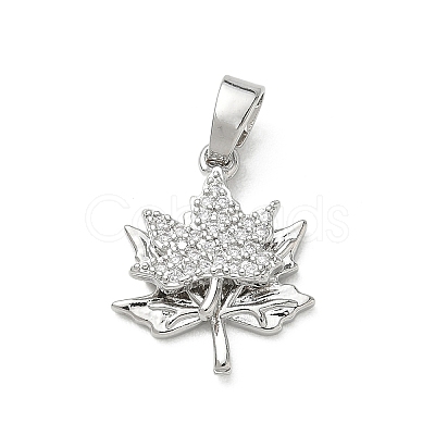 Brass Micro Pave Clear Cubic Zirconia Pendants KK-A299-17P-1