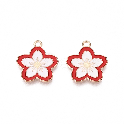 Light Gold Plated Alloy Enamel Pendants PALLOY-N176-28D-RS-1