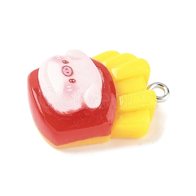 Cute Pig Theme Opaque Resin Pendants RESI-V005-007C-1