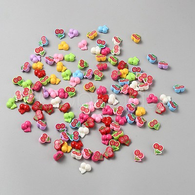 Opaque Acrylic Beads MACR-WH20003-24B-1